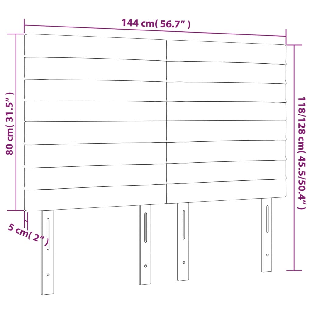 Testiere 4 pz Marrone Scuro 72x5x78/88 cm in Tessuto 3116473