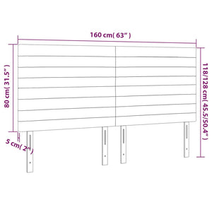 Testiera 4 pz Nera 80x5x78/88 cm in Tessuto 3116480