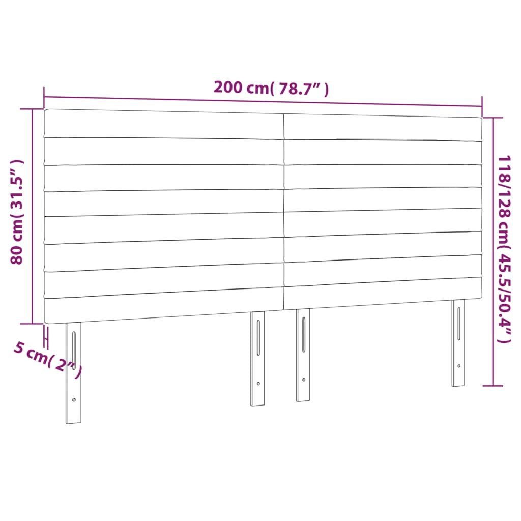 Testiere 4 pz Nero 100x5x78/88 cm in Tessuto 3116496