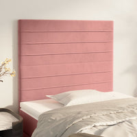 Testiera 2 pz Rosa 80x5x78/88 cm in Velluto 3116507