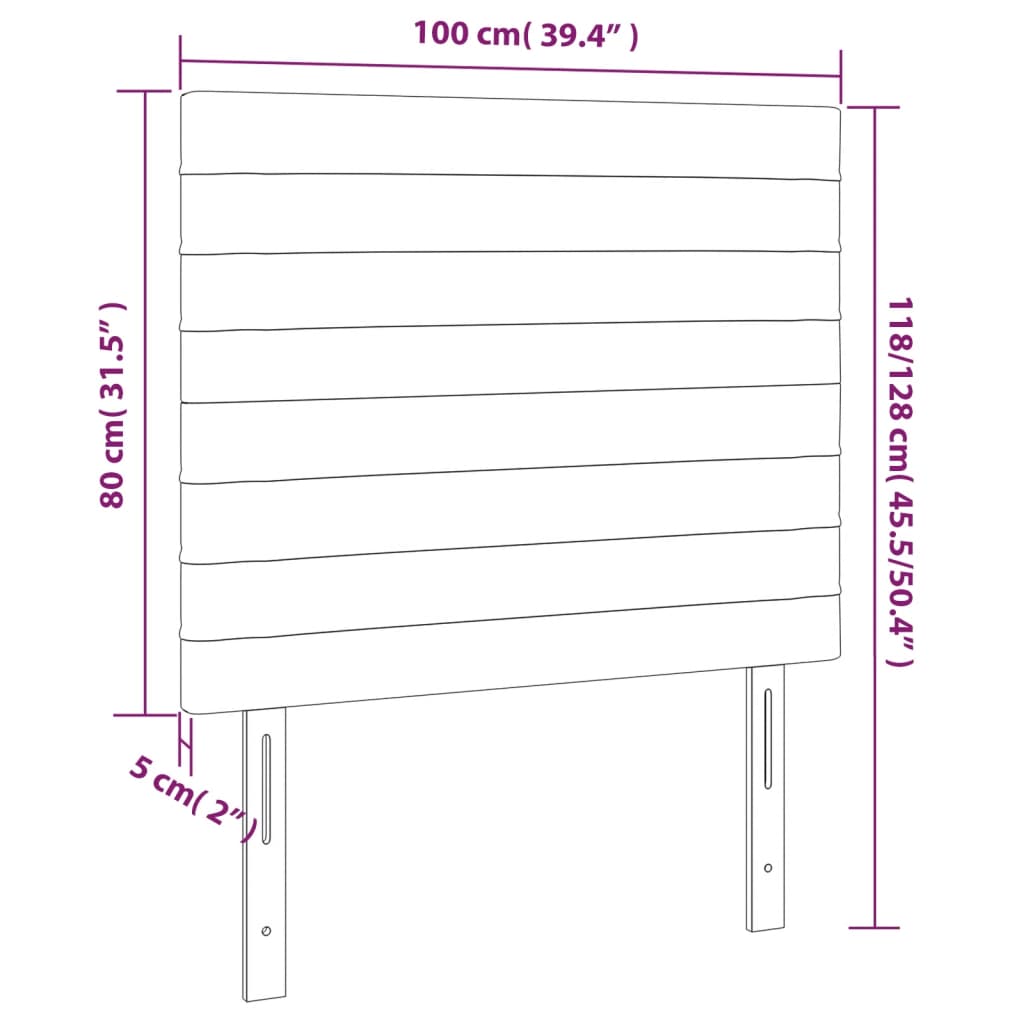 Testiere 2 pz Grigio Chiaro 100x5x78/88 cm in Velluto cod mxl 49247