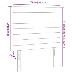 Testiere 2 pz Grigio Chiaro 100x5x78/88 cm in Velluto cod mxl 49247