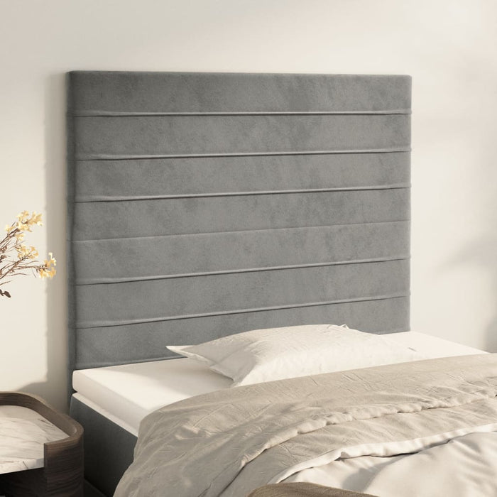 Testiere 2 pz Grigio Chiaro 100x5x78/88 cm in Velluto 3116514