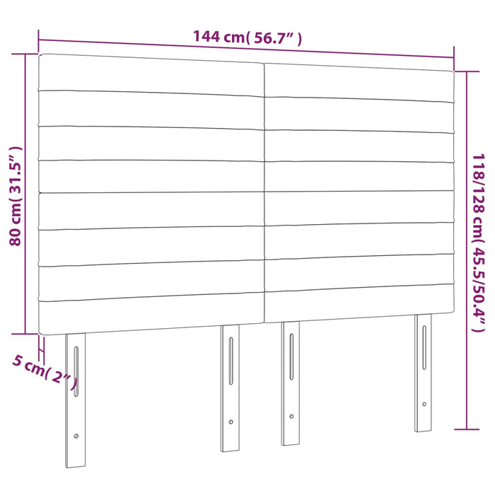 Testiere 4 pz Nere 72x5x78/88 cm in Velluto 3116522