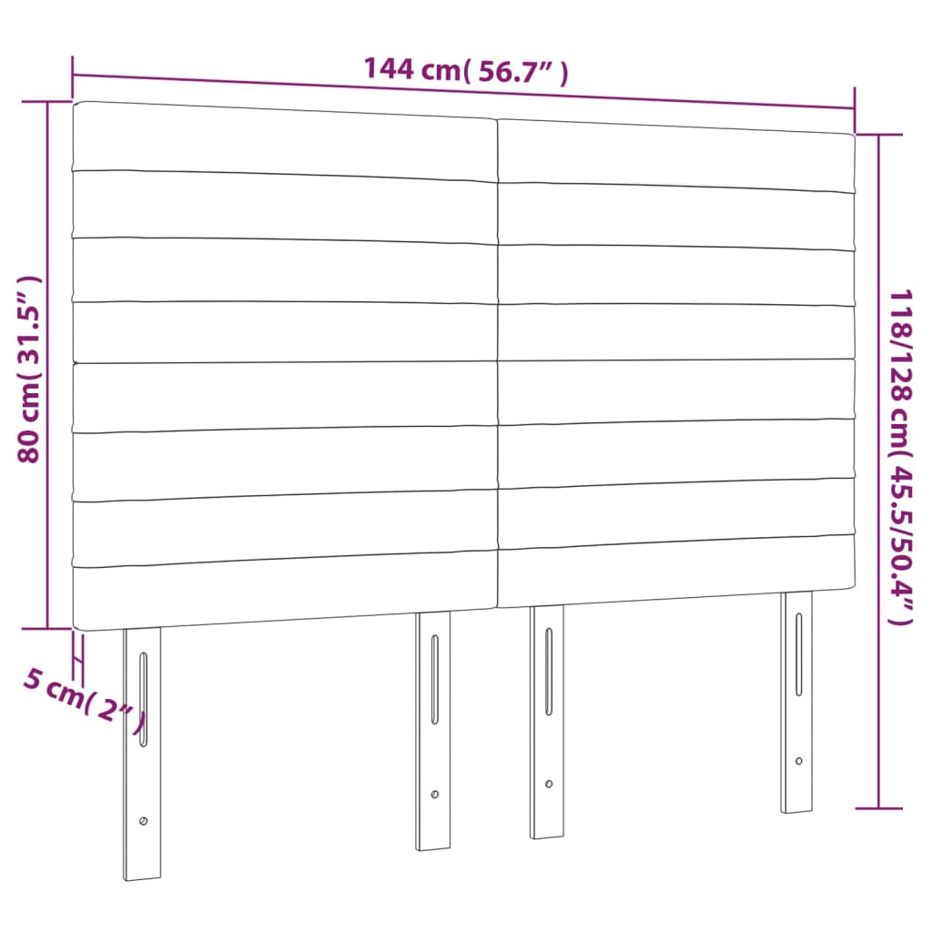 Testiere 4 pz Blu Scuro 72x5x78/88 cm in Velluto 3116524