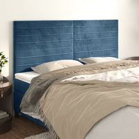 Testiera 4 pz Blu scuro 90x5x78/88 cm in Velluto cod mxl 65880