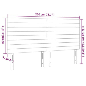 Testiere 4 pz Grigio Chiaro 100x5x78/88 cm in Velluto cod mxl 49249