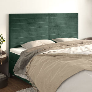 Testiere 4 pz Verde Scuro 100x5x78/88 cm in Velluto cod mxl 49349