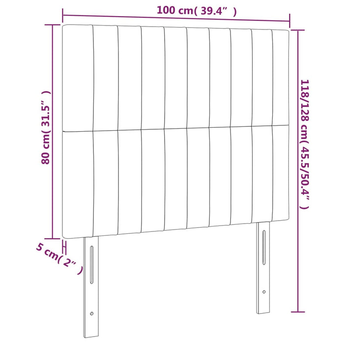 Testiere 2 pz Grigio Chiaro 100x5x78/88 cm in Tessuto 3116560