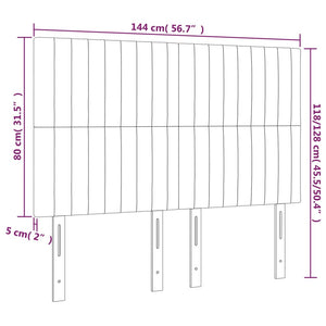 Testiere 4 pz Nere 72x5x78/88 cm in Velluto cod mxl 49327