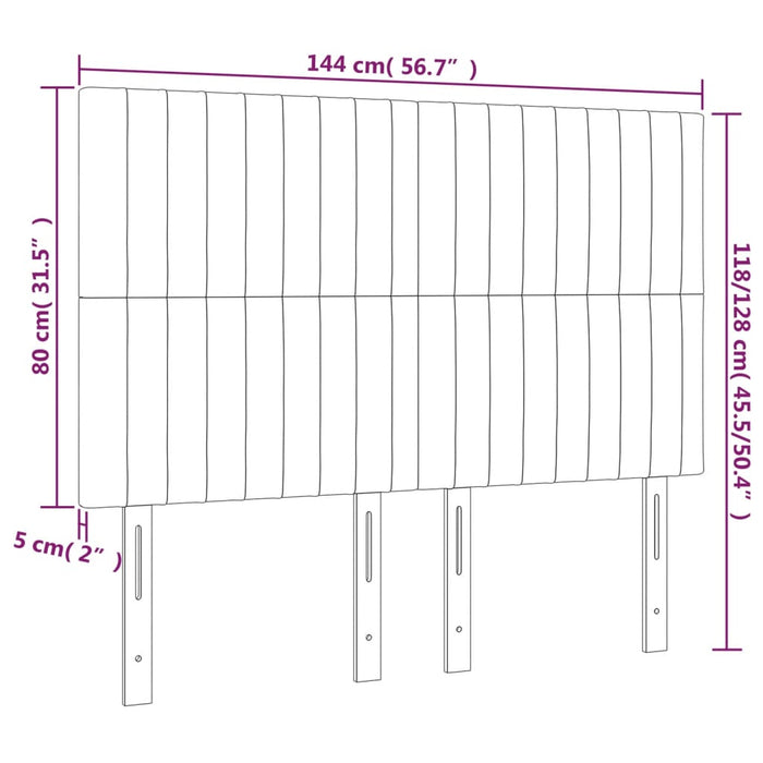 Testiere 4 pz Nere 72x5x78/88 cm in Velluto cod mxl 49327