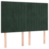 Testiere 4 pz Verde Scuro 72x5x78/88 cm in Velluto 3116621