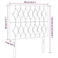 Testiera 2 pz Nera 90 x 7 x 78/88 cm in Tessuto 3116652