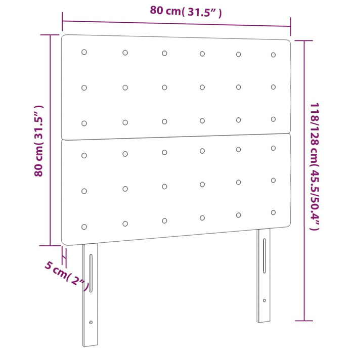 Testiera 2 pz Nera 80x5x78/88 cm in Tessuto cod mxl 49445