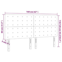 Testiera 4 pz Nera 80x5x78/88 cm in Tessuto 3116774