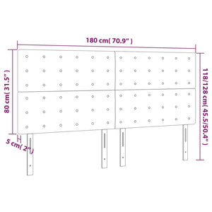 Testiera 4 pz Marrone Scuro 90x5x78/88 cm in Tessuto 3116783