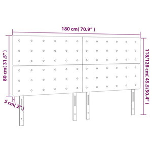 Testiera 4 pz Tortora 90x5x78/88 cm in Tessuto 3116784