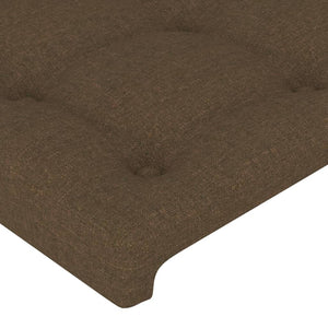 Testiera 4 pz Marrone Scuro 100x5x78/88 cm in Tessuto 3116791