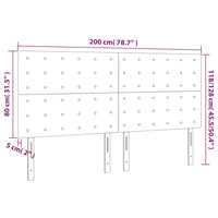 Testiera 4 pz Tortora 100x5x78/88 cm in Tessuto 3116792