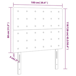 Testiere 2 pz Grigio Scuro 100x5x78/88 cm in Velluto 3116809