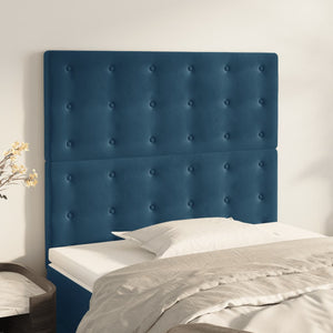 Testiere 2 pz Blu Scuro 100x5x78/88 cm in Velluto 3116812