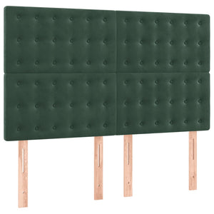 Testiere 4 pz Verde Scuro 72x5x78/88 cm in Velluto 3116817