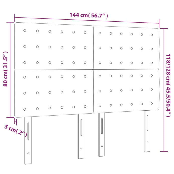 Testiere 4 pz Verde Scuro 72x5x78/88 cm in Velluto 3116817