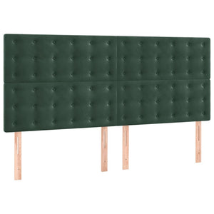 Testiera 4 pz Verde Scuro 80x5x78/88 cm in Velluto 3116823