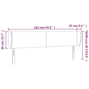 Testiera ad Orecchio Tortora 163x23x78/88 cm in Tessuto cod mxl 48668