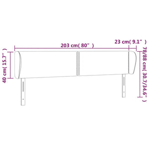 Testiera ad Orecchio Nera 203x23x78/88 cm in Tessuto cod mxl 48387