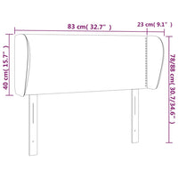 Testiera ad Orecchio Rosa 83x23x78/88 cm in Velluto