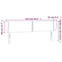 Testiera ad Orecchio Nera 163x23x78/88 cm in Velluto 3117060