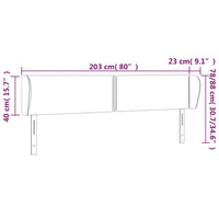 Testiera ad Orecchio Grigio Chiaro 203x23x78/88 cm in Velluto cod mxl 49502