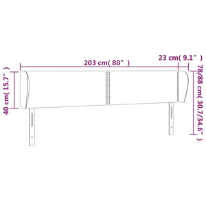 Testiera ad Orecchio Grigio Chiaro 203x23x78/88 cm in Velluto cod mxl 49502