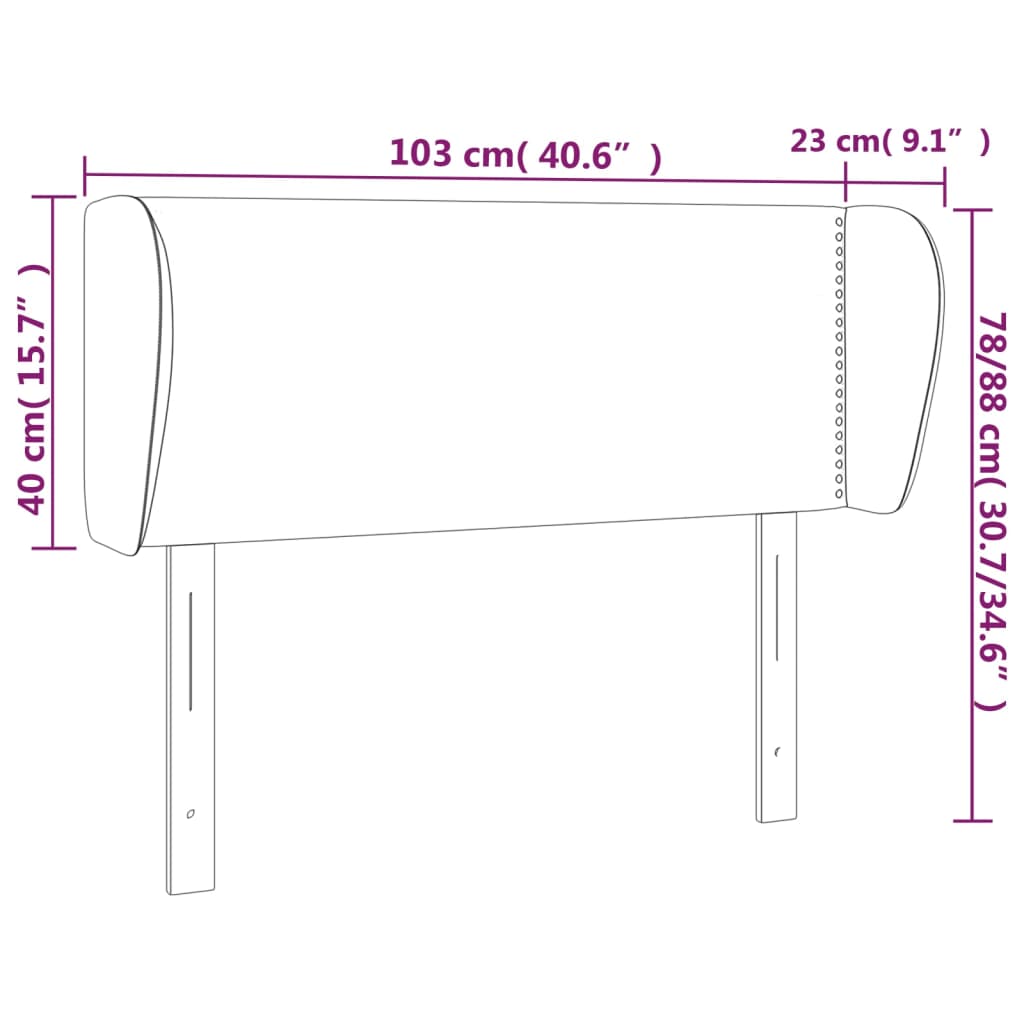 Testiera ad Orecchio Grigia 103x23x78/88 cm in Similpelle