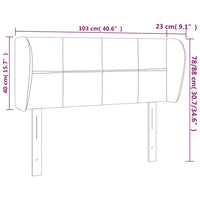 Testiera ad Orecchio Tortora 103x23x78/88 cm in Tessuto