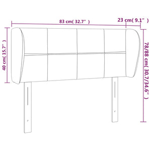 Testiera ad Orecchio Blu Scuro 83x23x78/88 cm in Velluto 3117178