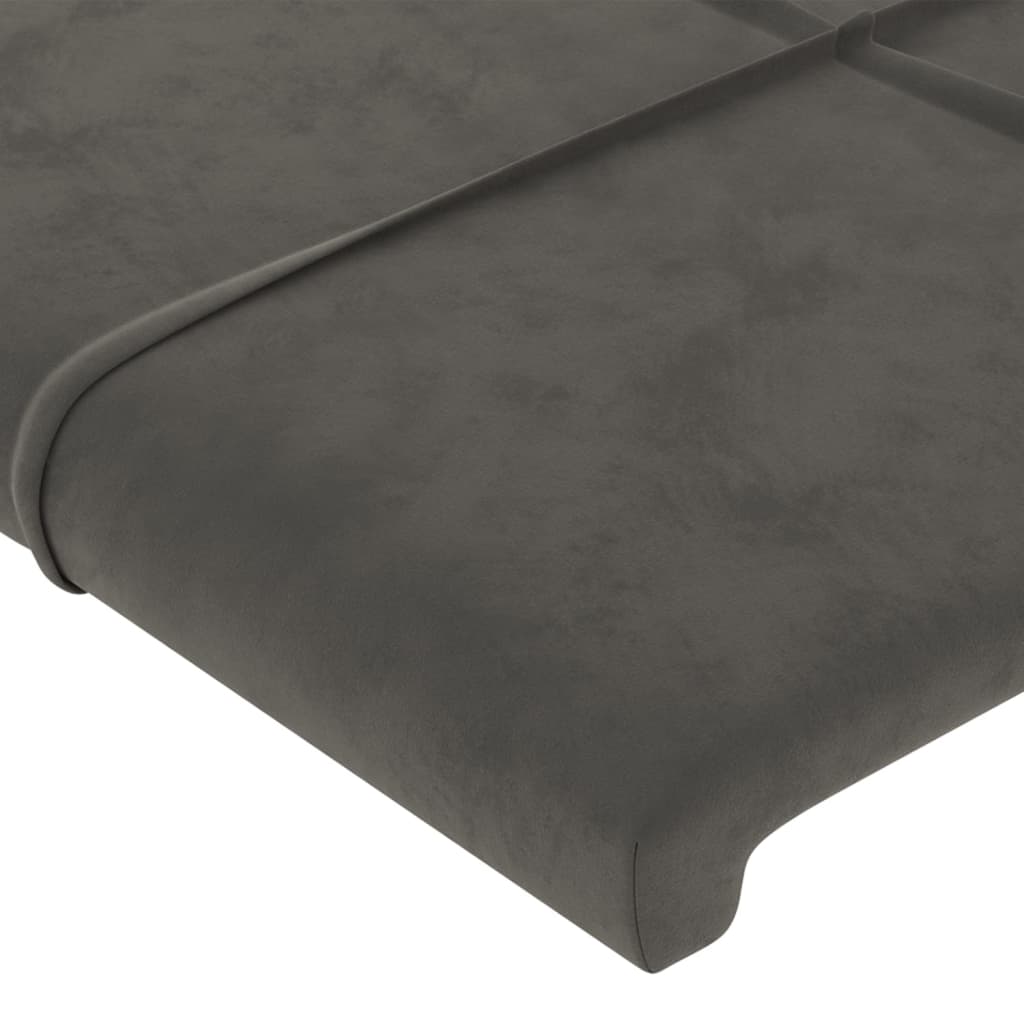 Testiera ad Orecchio Grigio Scuro 93x23x78/88 cm in Velluto cod mxl 51966