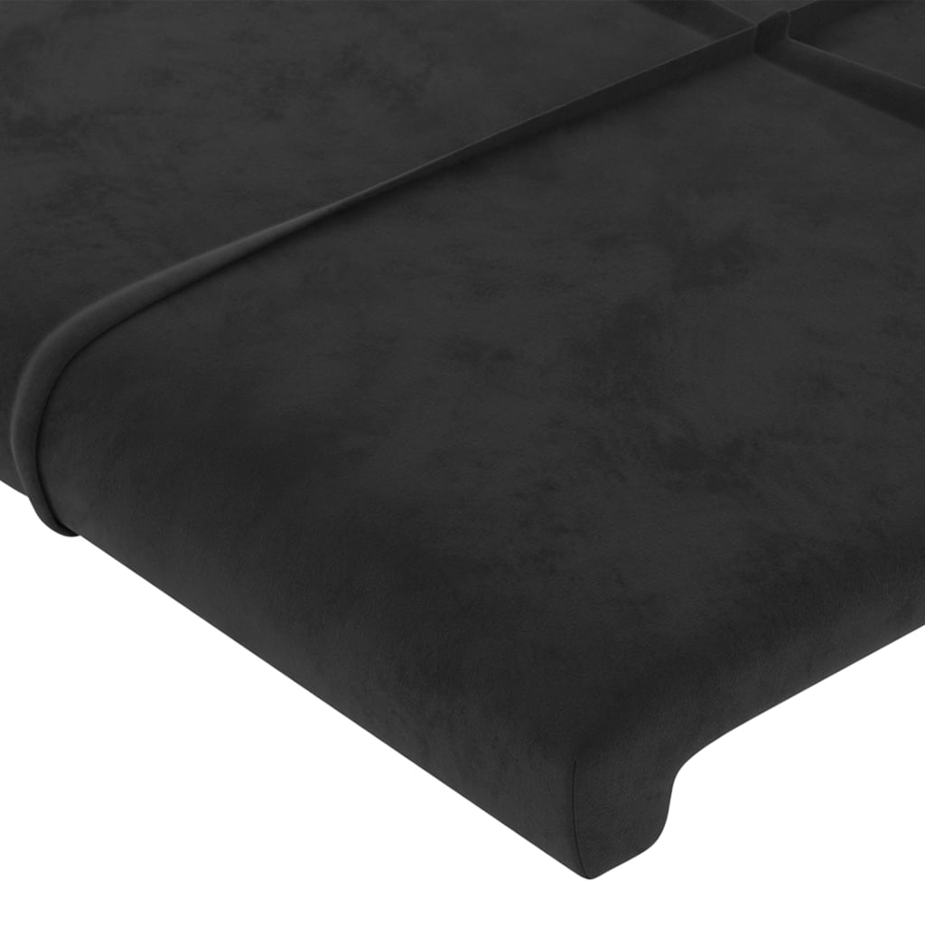 Testiera ad Orecchio Nera 93x23x78/88 cm in Velluto cod mxl 41443