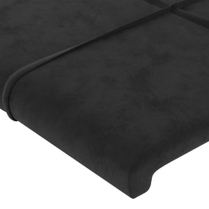 Testiera ad Orecchio Nera 93x23x78/88 cm in Velluto cod mxl 41443