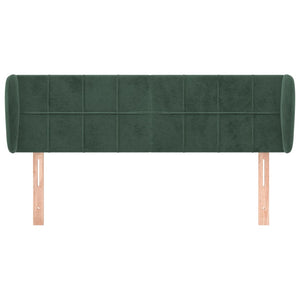 Testiera ad Orecchio Verde Scuro 147x23x78/88 cm in Velluto 3117195