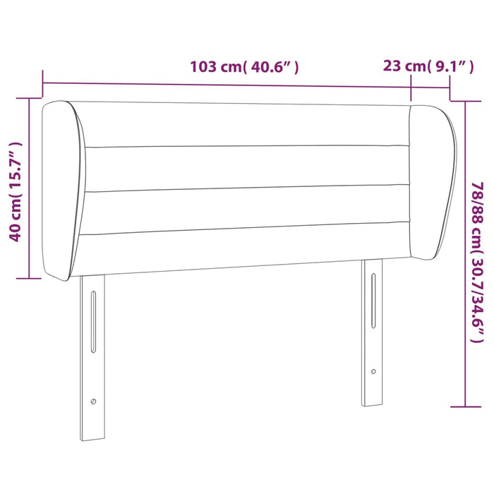 Testiera ad Orecchio Grigio Scuro 103x23x78/88 cm in Tessuto 3117275