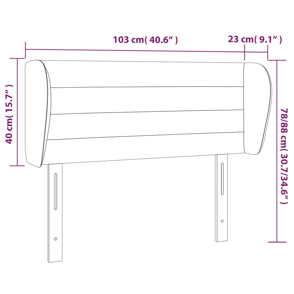 Testiera ad Orecchio Tortora 103x23x78/88 cm in Tessuto cod mxl 48148