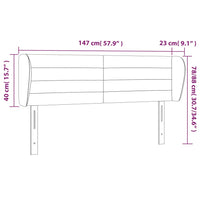 Testiera ad Orecchio Grigio Chiaro 147x23x78/88 cm in Tessuto 3117282