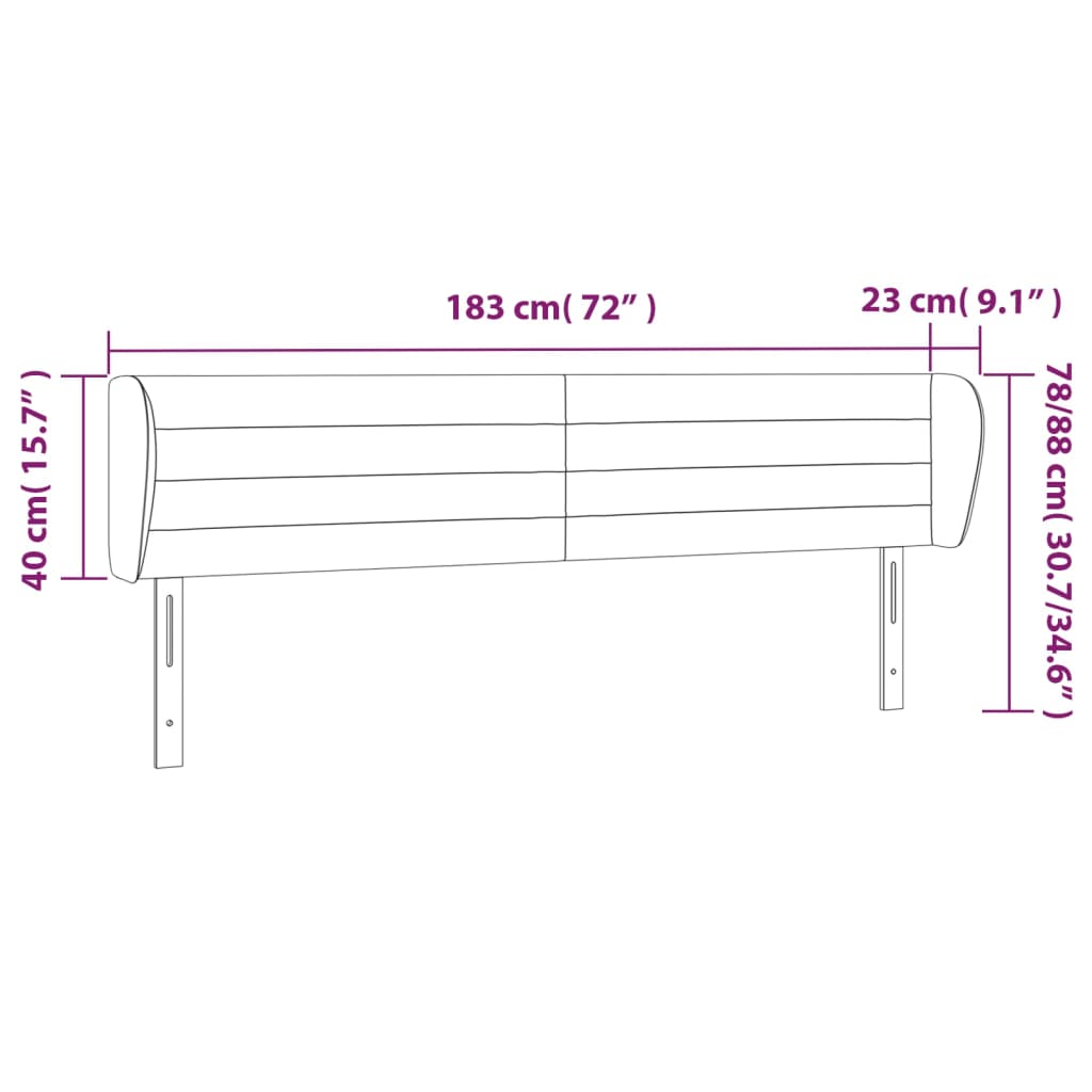 Testiera ad Orecchio Grigio Chiaro 183x23x78/88 cm in Tessuto 3117298