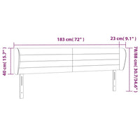 Testiera ad Orecchio Tortora 183x23x78/88 cm in Tessuto cod mxl 48074