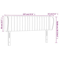 Testiera ad Orecchio Tortora 147x23x78/88 cm in Tessuto 3117384