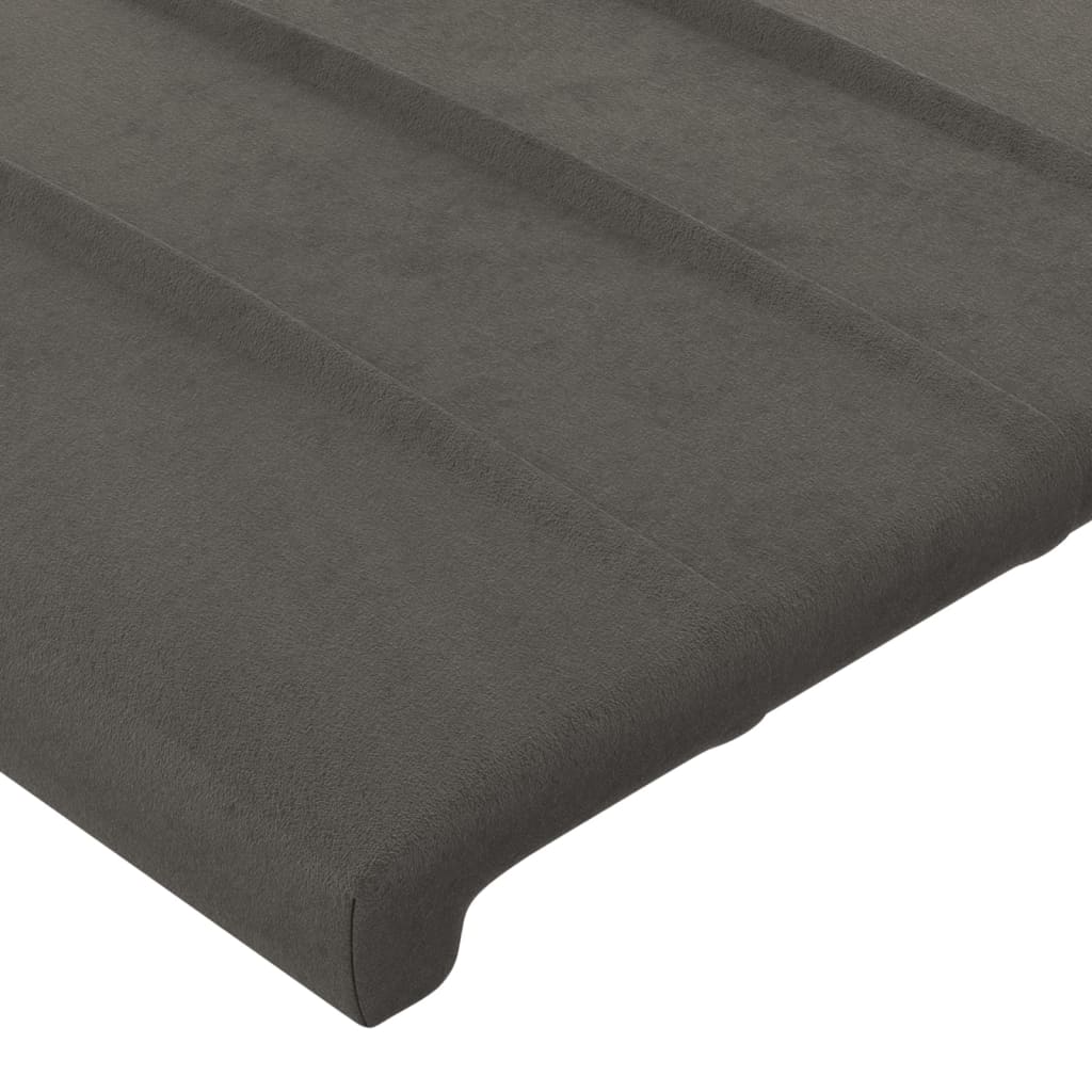 Testiera ad Orecchio Grigio Scuro 103x23x78/88 cm in Velluto cod mxl 52282