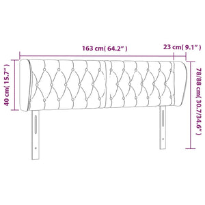 Testiera ad Orecchio Tortora 163x23x78/88 cm in Tessuto 3117490