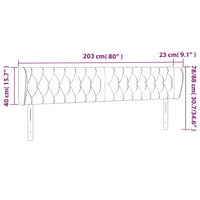 Testiera ad Orecchio Marrone Scuro 203x23x78/88 cm in Tessuto